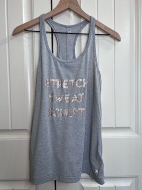 GapFit Womens Breathe Racerback Tank in Gray, Size S